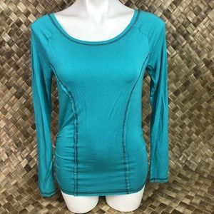 Bloom Medium Teal Green Womens Long Sleeve Top